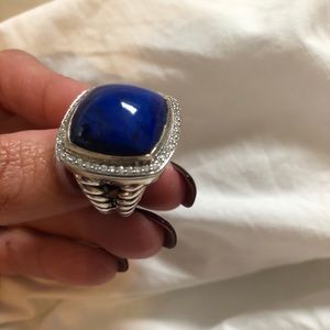 Authentic DY Lápis lazuli Albion ring with pave 💎